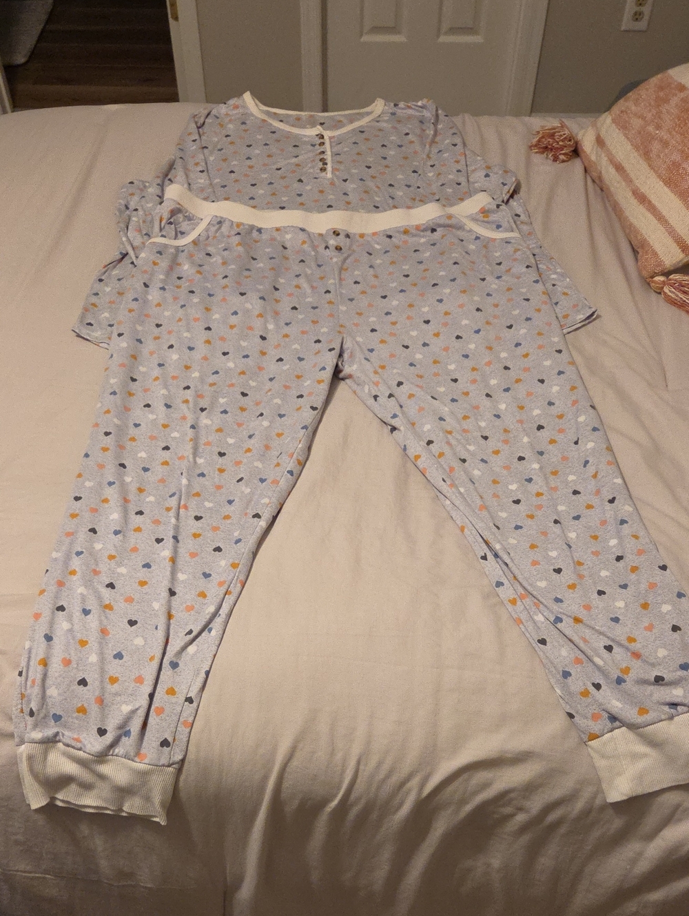 Cuddl Duds Heart Print Pajama Set Womens Plus